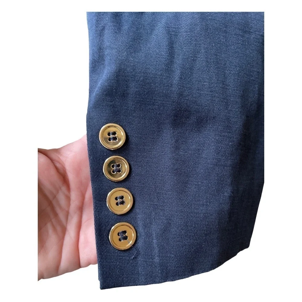Talbots Women’s blazer with gold accents | Size 14 petite | Color Navy - Picture 3 of 5